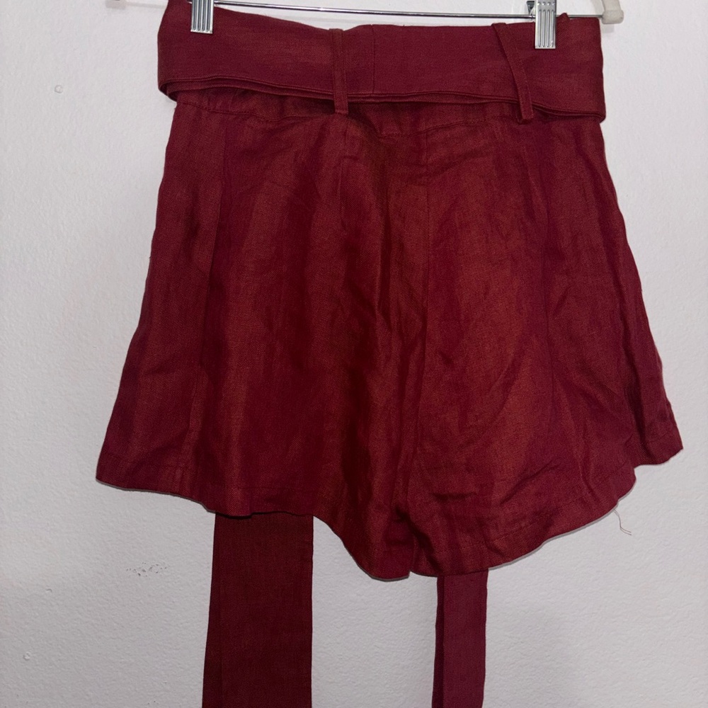 BONDI BORN High Waist Red Tie-Front Shorts - Picture 9 of 9